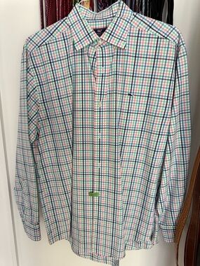 Vineyard Vines Blue, Pink & Green Plaid Button-Down Shirt